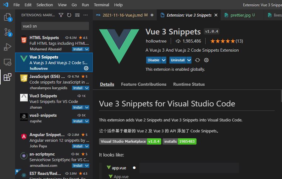 vue3snippets